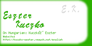 eszter kuczko business card